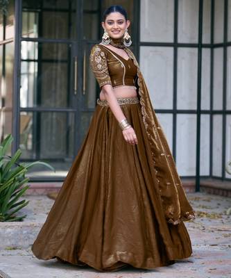  Ready Fendi Fabric Sequins Embroidered Lehenga Choli 3