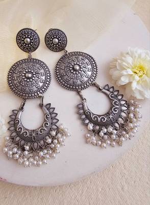 Long light weight Antique Silver Dangler 2