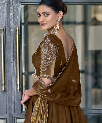  Ready Fendi Fabric Sequins Embroidered Lehenga Choli 5