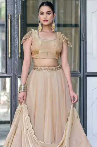 Festive Ready Fendi Fabric Sequins Embroidered Lehenga Choli