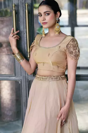  Ready Fendi Fabric Sequins Embroidered Lehenga Choli