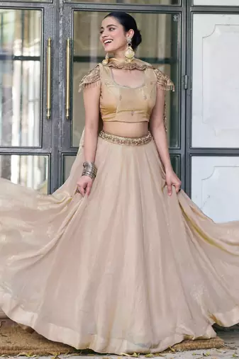  Ready Fendi Fabric Sequins Embroidered Lehenga Choli