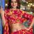 Women's Marble Floral Print Flared Lehenga Choli Set
