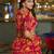 Women's Marble Floral Print Flared Lehenga Choli Set