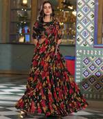 Women's Marble Floral Print Flared Lehenga Choli Set