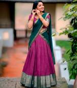 South Style Pattu Zari Woven Dola Silk Lehenga Choli