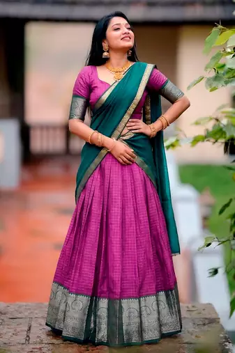 South Style Pattu Zari Woven Dola Silk Lehenga Choli
