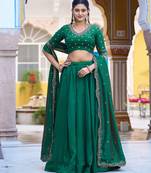Silk bridesmaids Lehenga Choli with Sequins & Zari-Thread Work