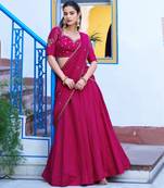 Silk bridesmaids Lehenga Choli with Sequins & Zari-Thread Work