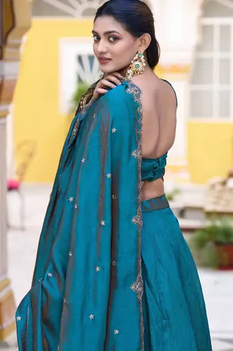 Silk bridesmaids Lehenga Choli with Sequins & Zari Thread Work