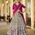 Printed Tussar Silk Lehenga Choli with Intricate Lace Work