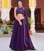Fendi Silk Sequins & Threadwork Embroidered Lehenga Choli