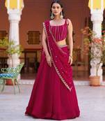 Fendi Silk Sequins & Threadwork Embroidered Lehenga Choli