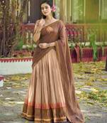 Pure Chanderi Zari Weaving Work Lehenga Choli with Dupatta