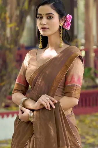 Pure Chanderi Zari Weaving Work Lehenga Choli with Dupatta