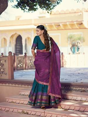 Pure Chanderi Zari Weaving Work Lehenga Choli with Dupatta 3