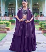 Designer Fendi Silk Indo-Western with Intricate Thread Embroidery