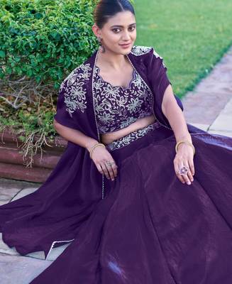 Designer Fendi Silk Indo-Western with Intricate Thread Embroidery 2