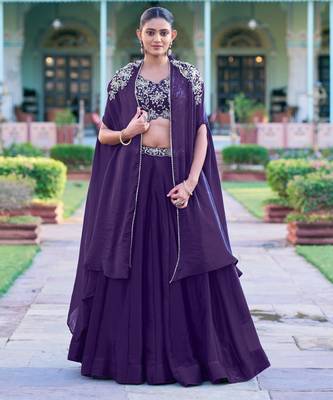 Designer Fendi Silk Indo-Western with Intricate Thread Embroidery 4