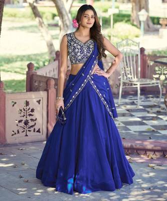 PC Kashmiri Bead & Sequin Infused Party Wear Lehenga 1