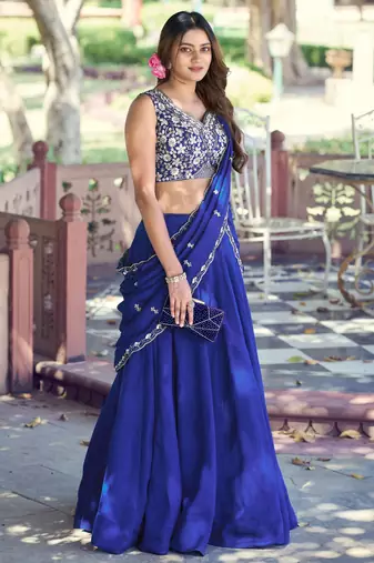 PC Kashmiri Bead & Sequin Infused Party Wear Lehenga