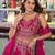 Floral Thread-Work Lehenga with Shimmering Sequins & Lace Border