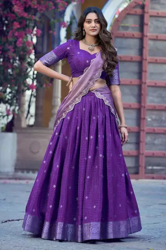Premium Chinon Chex Lehenga Choli with Zari Work