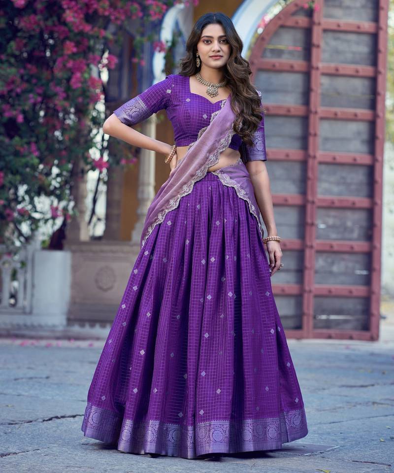 Premium Chinon Chex Lehenga Choli with Zari Work