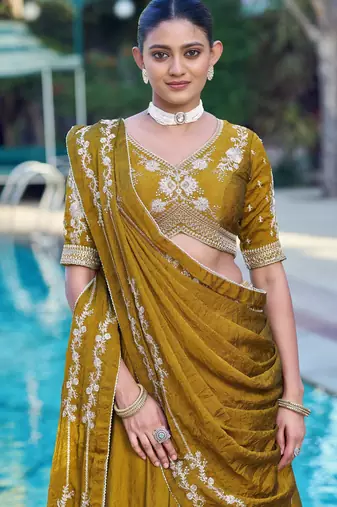 Women Rangoli Silk Embellished Lehenga Choli with Sequins & Thread Work