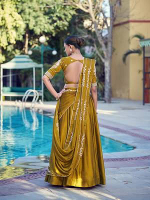Women Rangoli Silk Embellished Lehenga Choli with Sequins & Thread Work 3