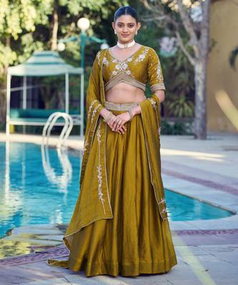 Women Rangoli Silk Embellished Lehenga Choli with Sequins & Thread Work 4