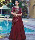 Women Rangoli Silk Embellished Lehenga Choli with Sequins & Thread Work
