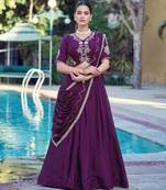 Women Rangoli Silk Embellished Lehenga Choli with Sequins & Thread Work