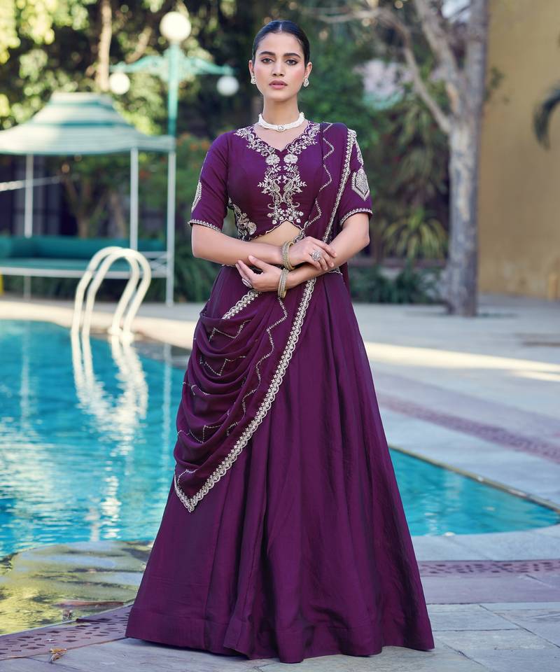 Women Rangoli Silk Embellished Lehenga Choli with Sequins & Thread Work