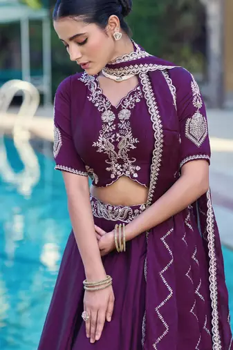 Women Rangoli Silk Embellished Lehenga Choli with Sequins & Thread Work