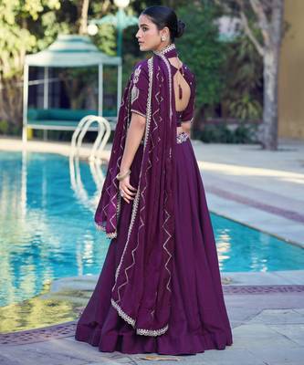 Women Rangoli Silk Embellished Lehenga Choli with Sequins & Thread Work 3