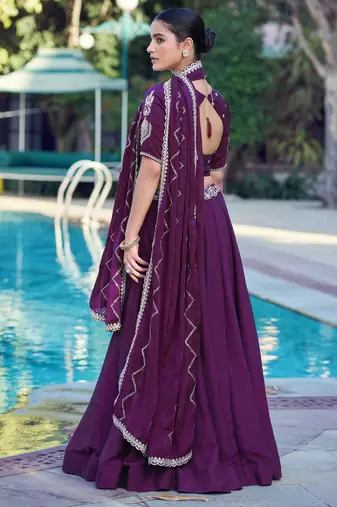 Women Rangoli Silk Embellished Lehenga Choli with Sequins & Thread Work