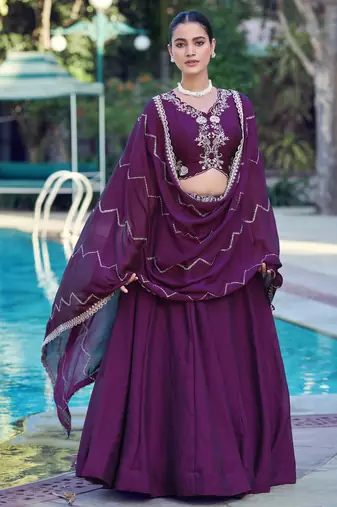 Women Rangoli Silk Embellished Lehenga Choli with Sequins & Thread Work