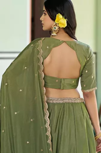 Royal Chinon Embroidered Lehenga with Sequins Detailing
