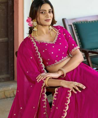 Royal Chinon Embroidered Lehenga with Sequins Detailing 2