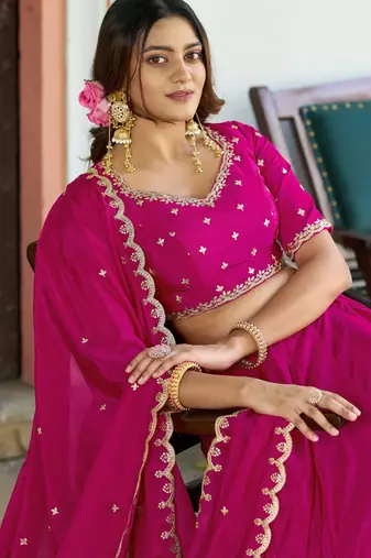 Royal Chinon Embroidered Lehenga with Sequins Detailing