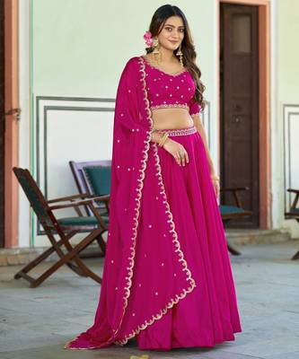 Royal Chinon Embroidered Lehenga with Sequins Detailing 4