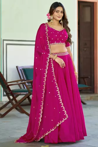Royal Chinon Embroidered Lehenga with Sequins Detailing
