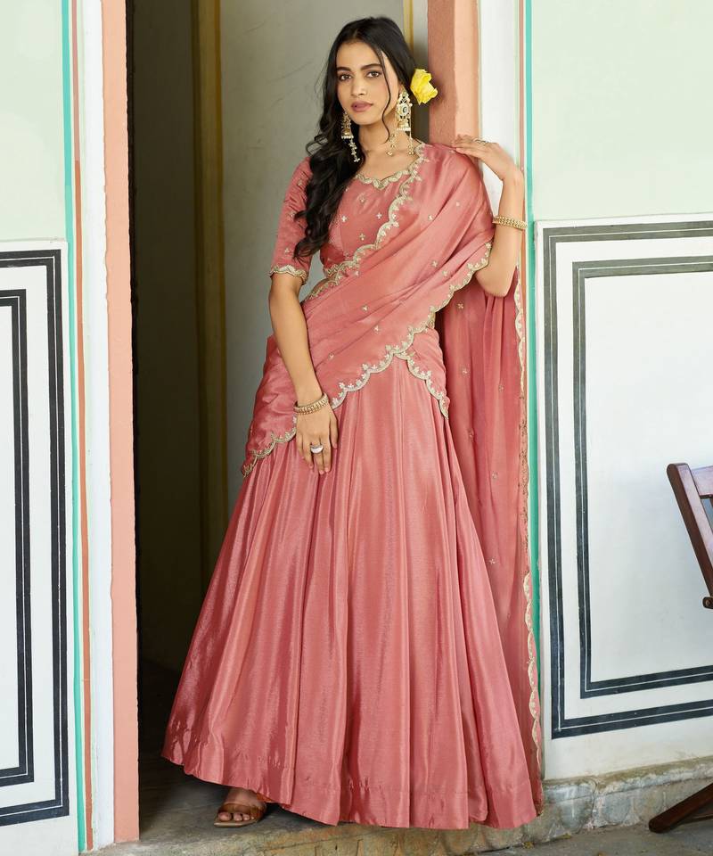Royal Chinon Embroidered Lehenga with Sequins Detailing