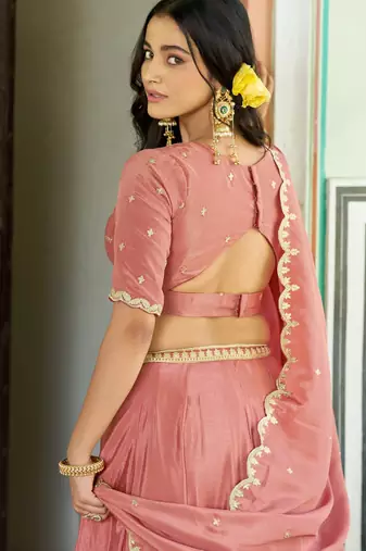 Royal Chinon Embroidered Lehenga with Sequins Detailing