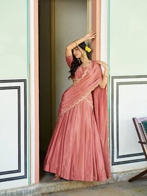 Royal Chinon Embroidered Lehenga with Sequins Detailing 4