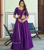 Royal Chinon Embroidered Lehenga with Sequins Detailing