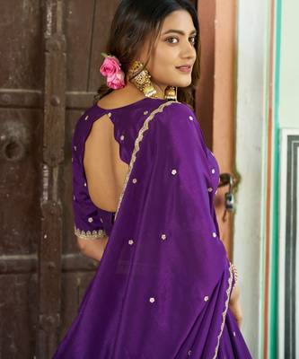 Royal Chinon Embroidered Lehenga with Sequins Detailing 3