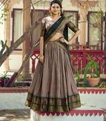 Pure Chanderi Zari Weaving Work Lehenga Choli with Dupatta