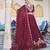 Royal Maroon Rangoli Silk Party Wear Lehenga Choli with Thread Work